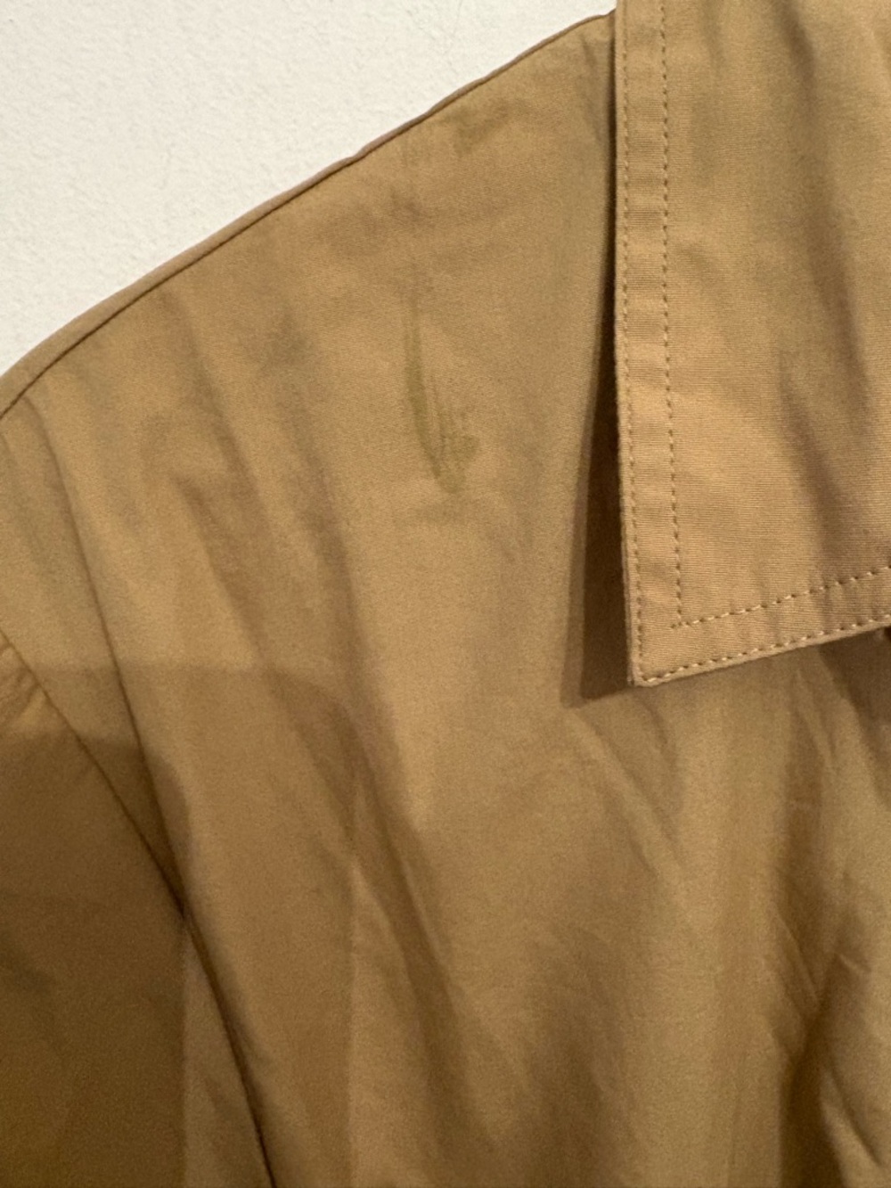 Banana Republic Tan Short-Sleeve Belted Midi Shirt Dress - Picture 5 of 6